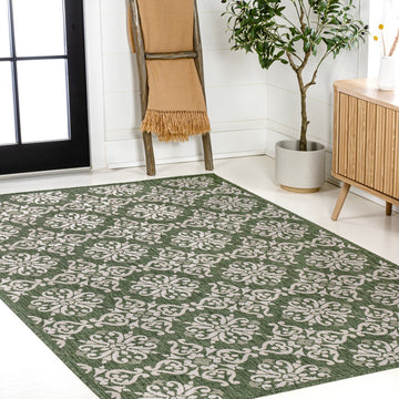 Amora Traditional Mediterranean Tile Design Indoor/Outdoor Area Rug